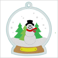 Applikation Schneekugel Ornament vorne