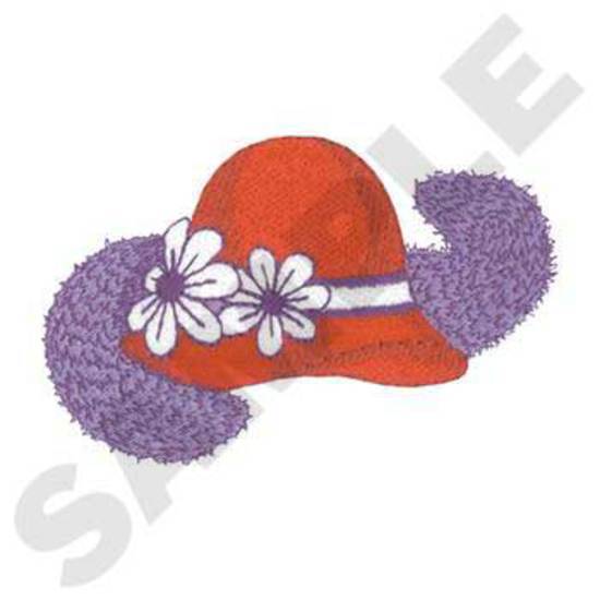 Hut rot mit Blume