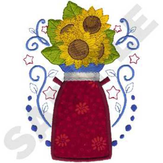 Cream Can & Sunflowers Applique