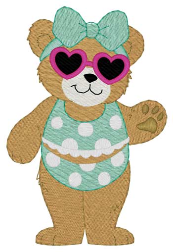 Small Girl Beach Bear