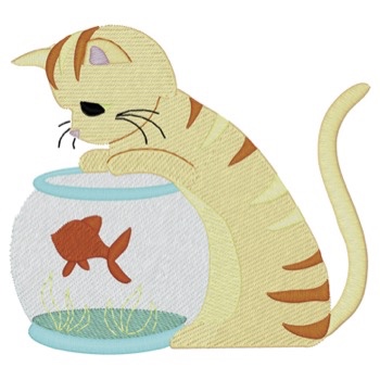 Cat W/fishbowl