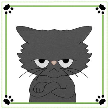 Angry Cat Quilt Square