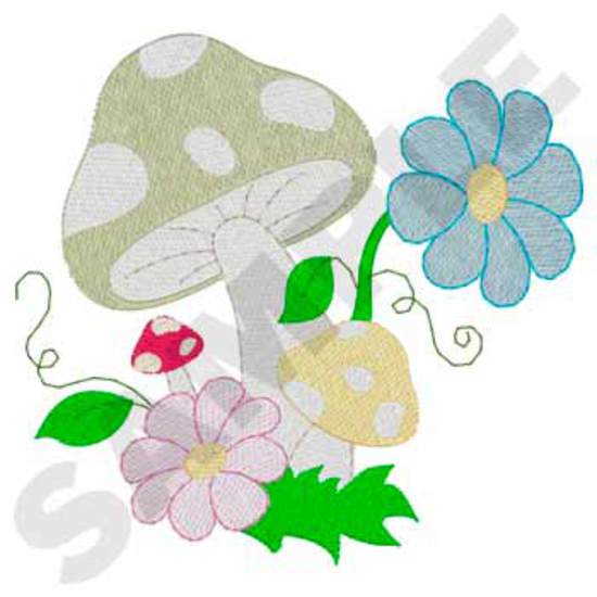 Mushroom And Flowers