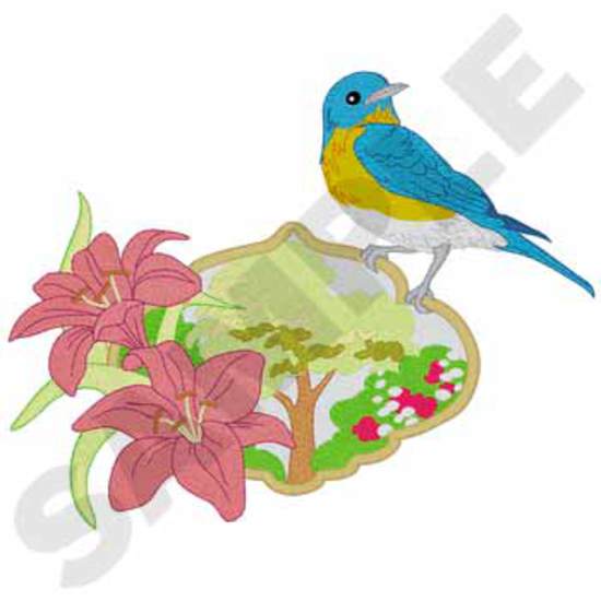 Bluebird Garden Scene