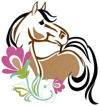 Pferd mit Blumen