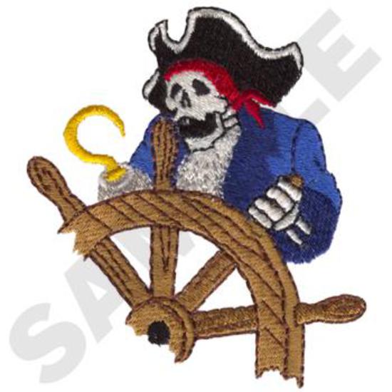 Pirate At Ship's Wheel