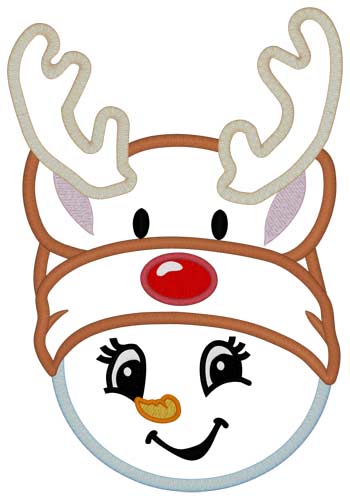 Reindeer Snowgirl Applique