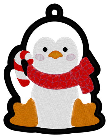 Applique Penguin Ornament Front