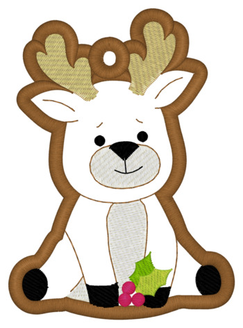 Applique Reindeer Ornament Front