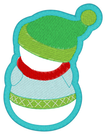 Applique Snowman Ornament Back