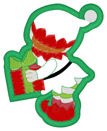 Applique Elf Ornament Back