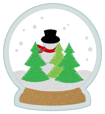 Applique Snowglobe Ornament Back