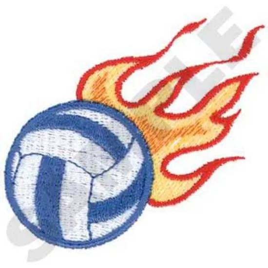 Flammender Volleyball