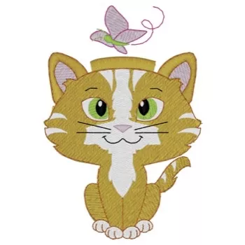 Katze mit Schmetterlingsfransen