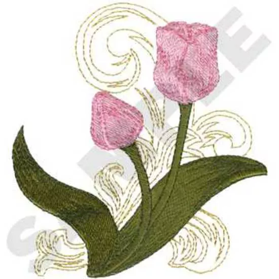 Tulpe mit Schriftrolle